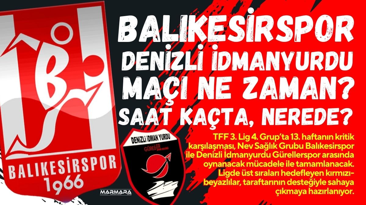 Nev Sağlık Grubu Balıkesirspor ile Denizli İdmanyurdu Gürellerspor, TFF 3.