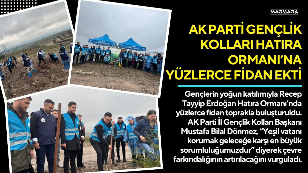 Gençlerin yoğun katılımıyla Recep Tayyip Erdoğan Hatıra Ormanı’nda yüzlerce fidan