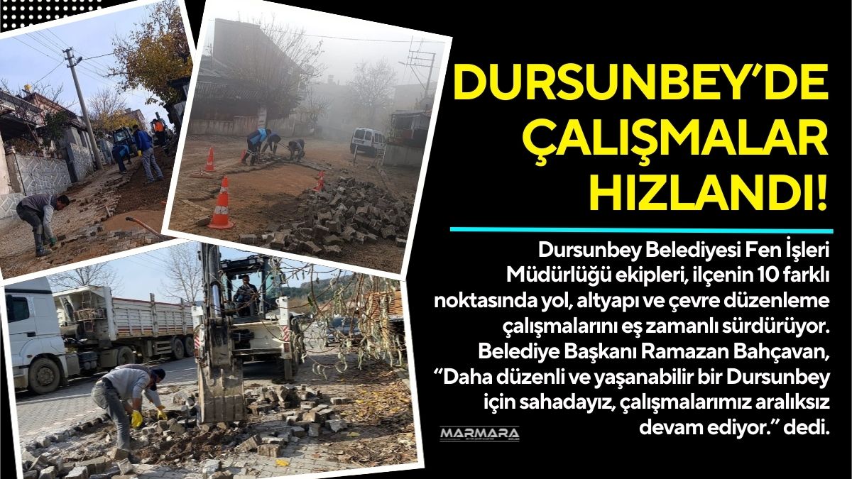 Dursunbey Belediyesi Fen İşleri Müdürlüğü ekipleri, ilçenin 10 farklı noktasında