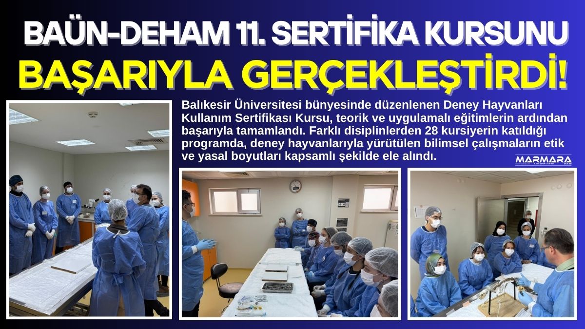 Balıkesir Üniversitesi bünyesinde düzenlenen Deney Hayvanları Kullanım Sertifikası Kursu, teorik
