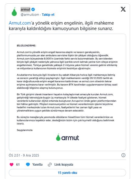 Armut.com’a Getirilen Erişim Engeli Kaldırıldı Ekran Alintisi 1 - Marmara Bölge Gazetesi
