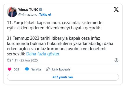 Bakan Tunç Duyurdu: Cezaevlerinde Tahliyeler Başladı Ekran Alintisi 5 - Marmara Bölge Gazetesi