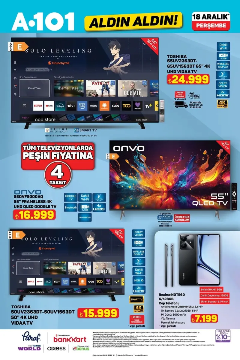 A101 Aldın Aldın’da Yılın İndirimi! Elektrikli Araçtan Beyaz Eşyaya, Gıdadan Elektroniğe Her Şey Var a101 18aralik2025 693c30a015eb6 1 - Marmara Bölge Gazetesi