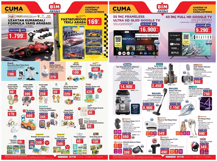 BİM’e Tam Otomatik Kahve Makinesi ve F1 Arabası Geliyor! İşte 2 Ocak Aktüel Ürünler Kataloğu indir 1 - Marmara Bölge Gazetesi