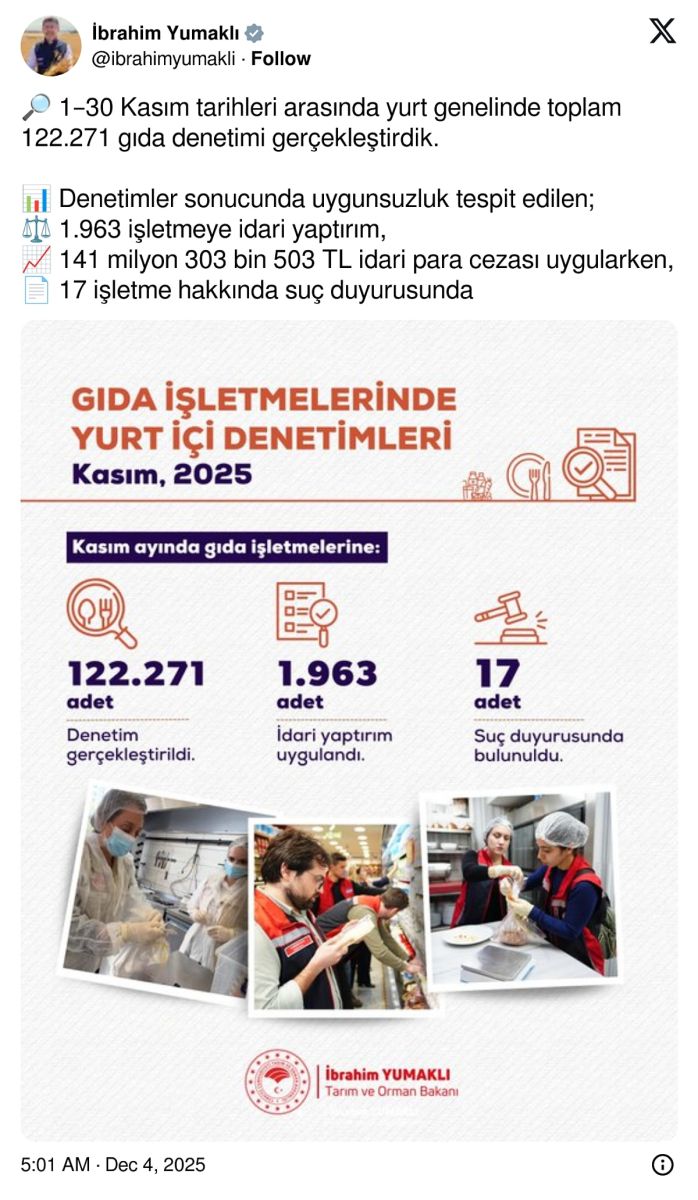Bakanlık Gıda Denetimlerini Artırdı s 7b7234d475234716b4f5da8f4ec6ef0a3c1fceac - Marmara Bölge Gazetesi