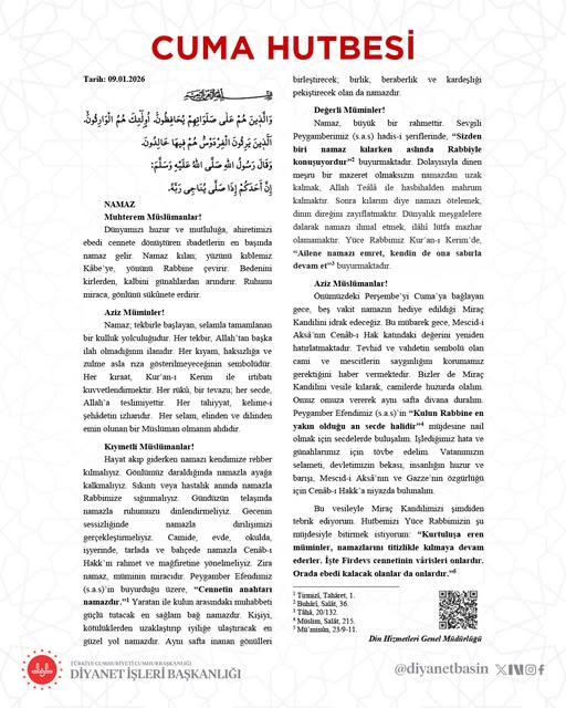 Bugünün Cuma Hutbesi Konusu 9 Ocak 2026: “Namaz” 612149133 1336687751830982 2388744373470282751 n - Marmara Bölge Gazetesi