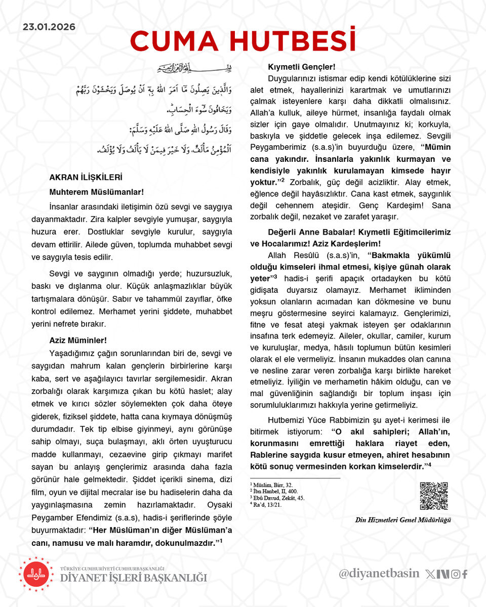 23 Ocak Cuma Hutbesini Diyanet Açıkladı: Bu Haftanın Hutbe Konusu Belli Oldu 618131546 1347913420708415 6563290134819778660 n - Marmara Bölge Gazetesi