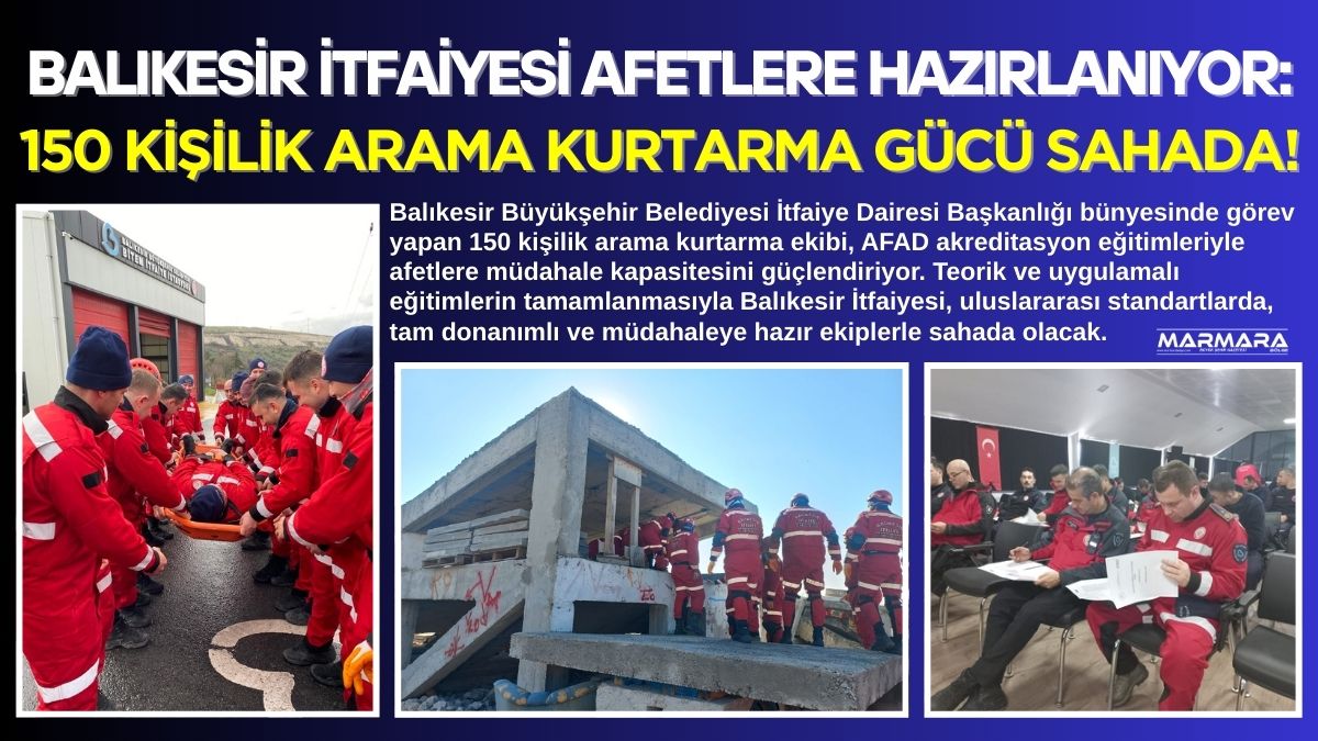 Balıkesir Büyükşehir Belediyesi İtfaiye Dairesi Başkanlığı bünyesinde görev yapan 150