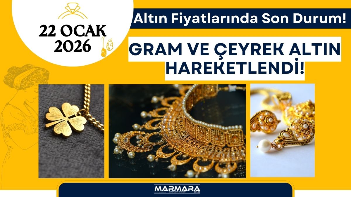 Altın piyasasında 22 Ocak 2026 Perşembe günü itibarıyla gram, çeyrek