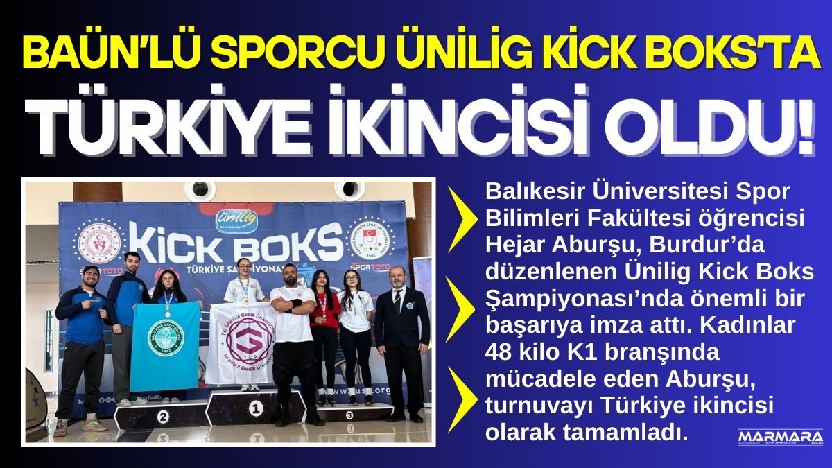 Balıkesir Üniversitesi Spor Bilimleri Fakültesi öğrencisi Hejar Aburşu, Burdur’da düzenlenen