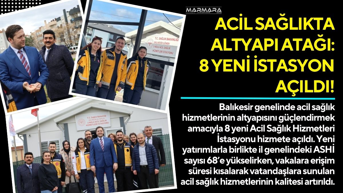 Balıkesir genelinde acil sağlık hizmetlerinin altyapısını güçlendirmek amacıyla 8 yeni