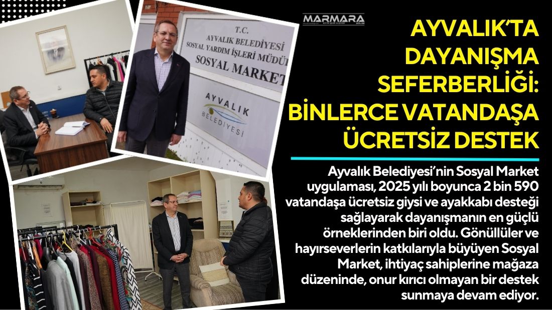 Ayvalık Belediyesi’nin Sosyal Market uygulaması, 2025 yılı boyunca 2 bin
