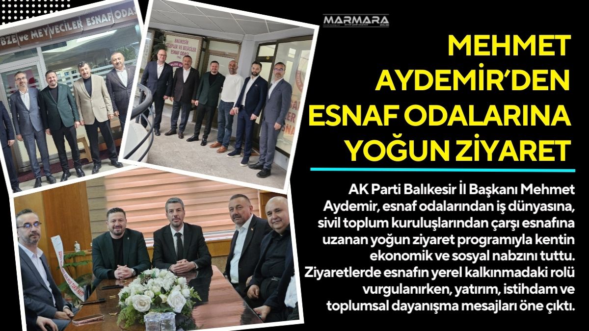 AK Parti Balıkesir İl Başkanı Mehmet Aydemir, esnaf odalarından iş