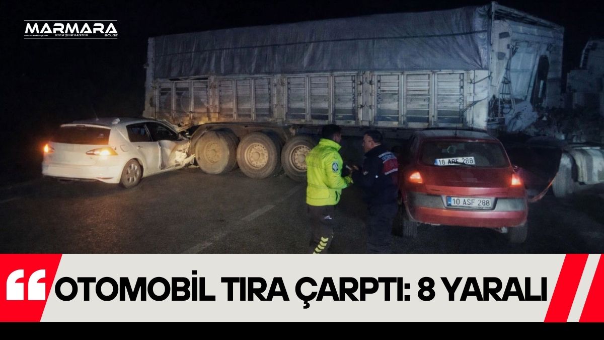 Balıkesir’in Bandırma ilçesinde sisli ve ıslak yol, gece saatlerinde zincirleme
