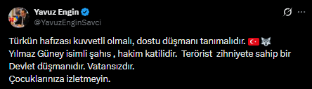 Cumhurbaşkanı Başdanışmanı’ndan Savcı Yavuz Engin’in Yılmaz Güney Paylaşımına Tepki Ekran goruntusu 2026 01 28 183135 - Marmara Bölge Gazetesi