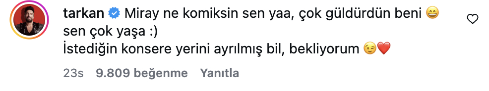 Tarkan Konserine Gidemediği İçin İsyan Eden Komedyen Miray Akovalıgil’e Tarkan’dan Bilet s bc4452ac4570b2e07850b137fbc1d0b2c27762eb - Marmara Bölge Gazetesi