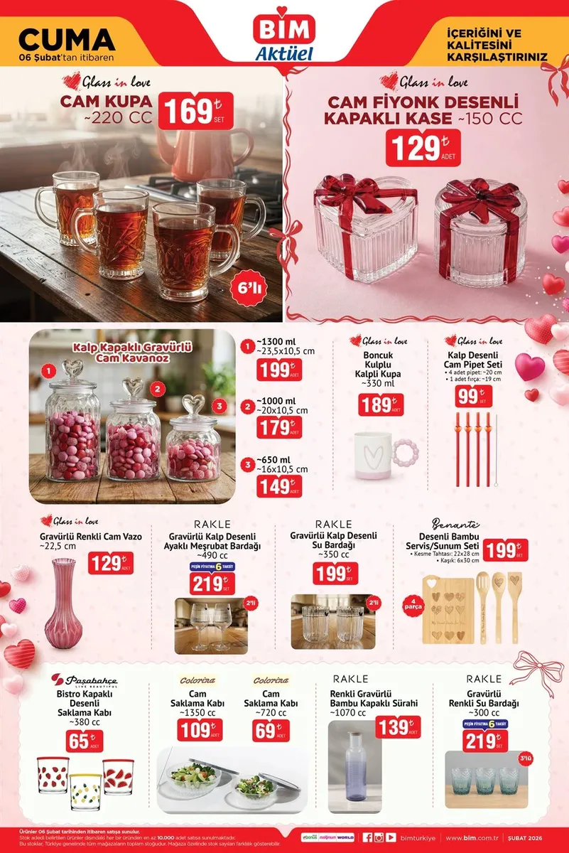 Sevgililer Günü Yaklaşırken BİM’den Dolu Dolu Katalog: 6 Şubat 2026 Aktüel Ürünlerinde Hediyelik Cam Ürünler ve Elektronik Fırsatlar 697e15bdbd5e04359aa3e1b7 1 - Marmara Bölge Gazetesi