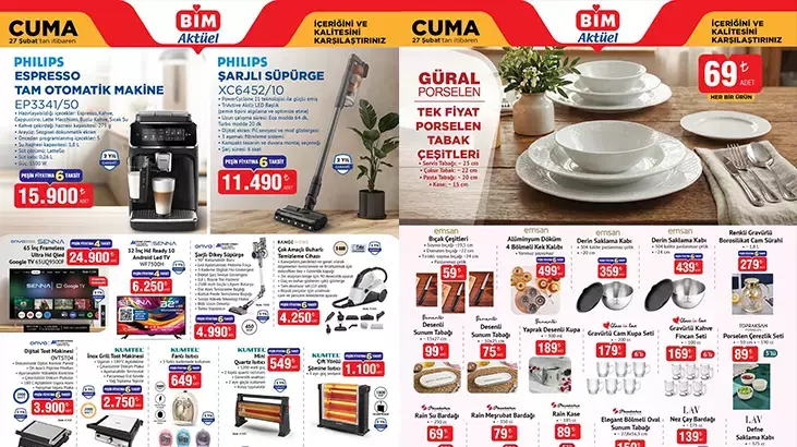 BİM 27 Şubat Aktüel Ürünler Raflarda: Kahve Makinesi ve Televizyon Dikkat Çekiyor 699ffd2a2f3815012604abd8 - Marmara Bölge Gazetesi