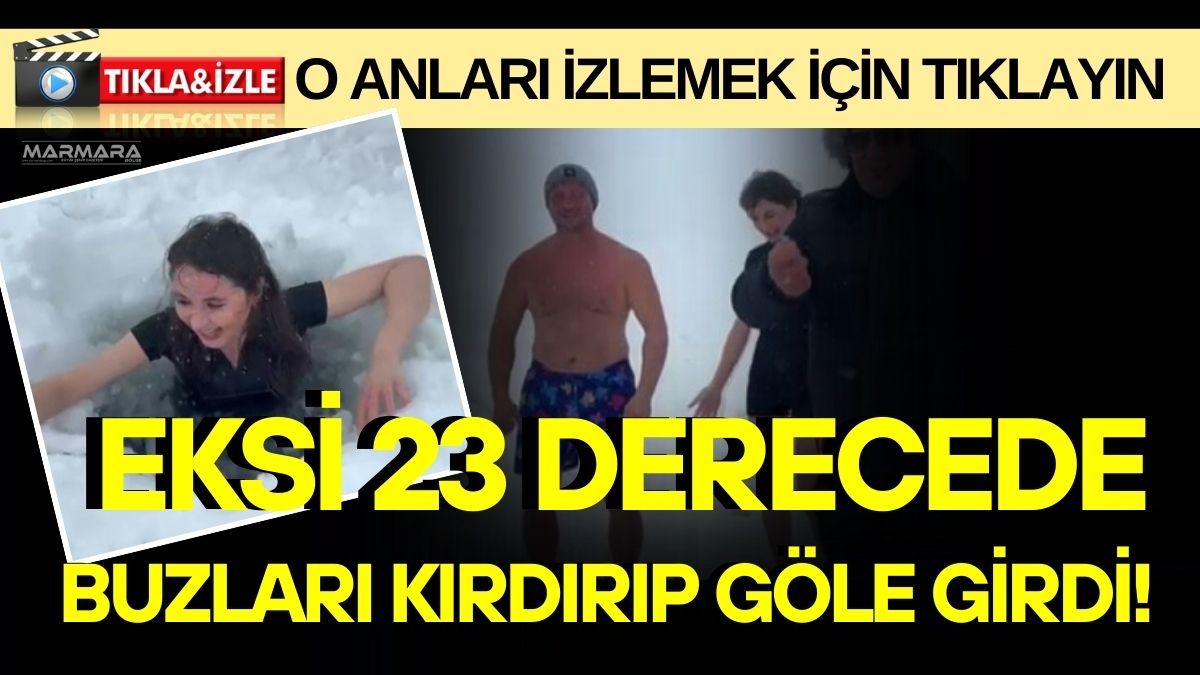 Tamamen buzla kaplanan Çıldır Gölü’nde bir kadın ziyaretçi, eksi 23