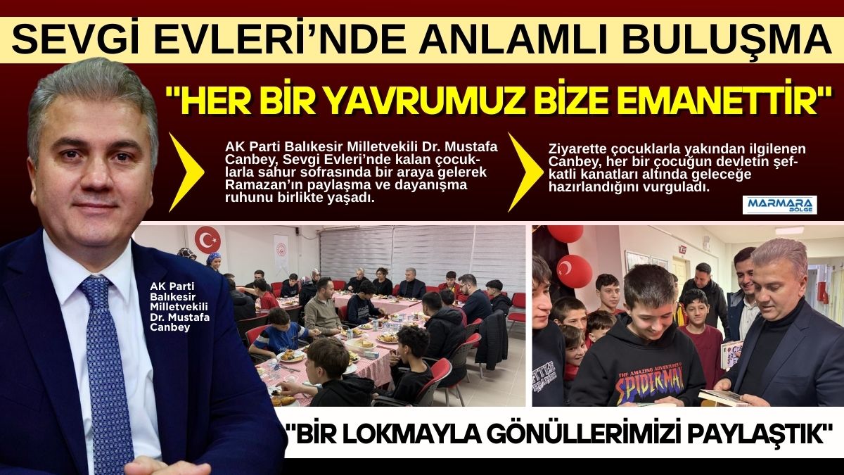 AK Parti Balıkesir Milletvekili Dr. Mustafa Canbey, Sevgi Evleri’nde kalan