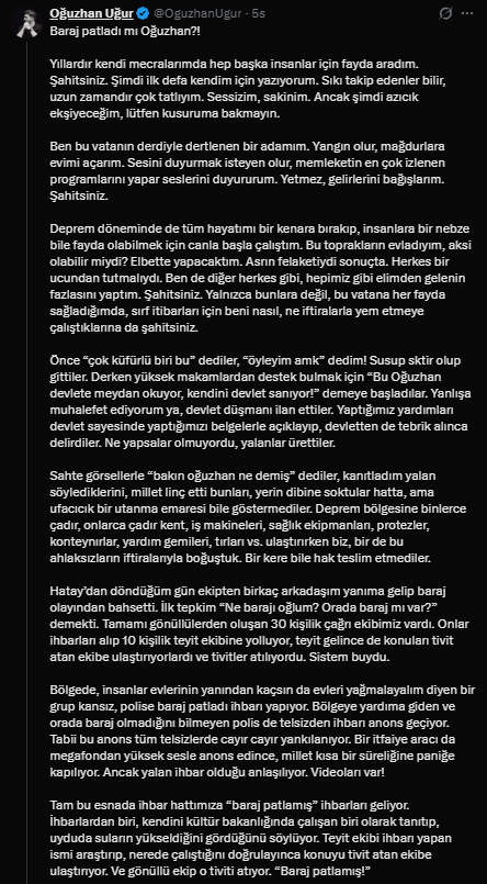 Oğuzhan Uğur’un Deprem Paylaşımı Gündem Oldu! Ekran goruntusu 2026 02 08 164204 - Marmara Bölge Gazetesi
