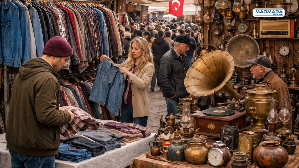 Balıkesir merkezde kurulan Pazarpazarı, sadece uygun fiyatlı ikinci el kıyafetleriyle