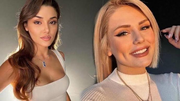Hande Erçel’in katıldığı lansmanda Aybüke Çangal ile yan yana verdiği