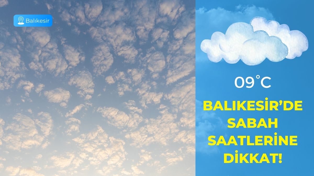 Meteoroloji Genel Müdürlüğü tarafından yayımlanan son verilere göre Balıkesir için