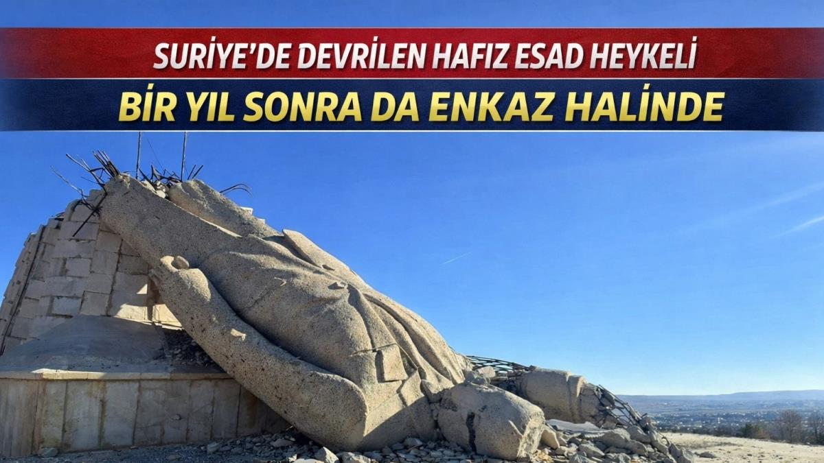 #Suriye’de, Esad rejiminin yıkılmasının ardından halk tarafından devrilen #HafızEsad heykeli,