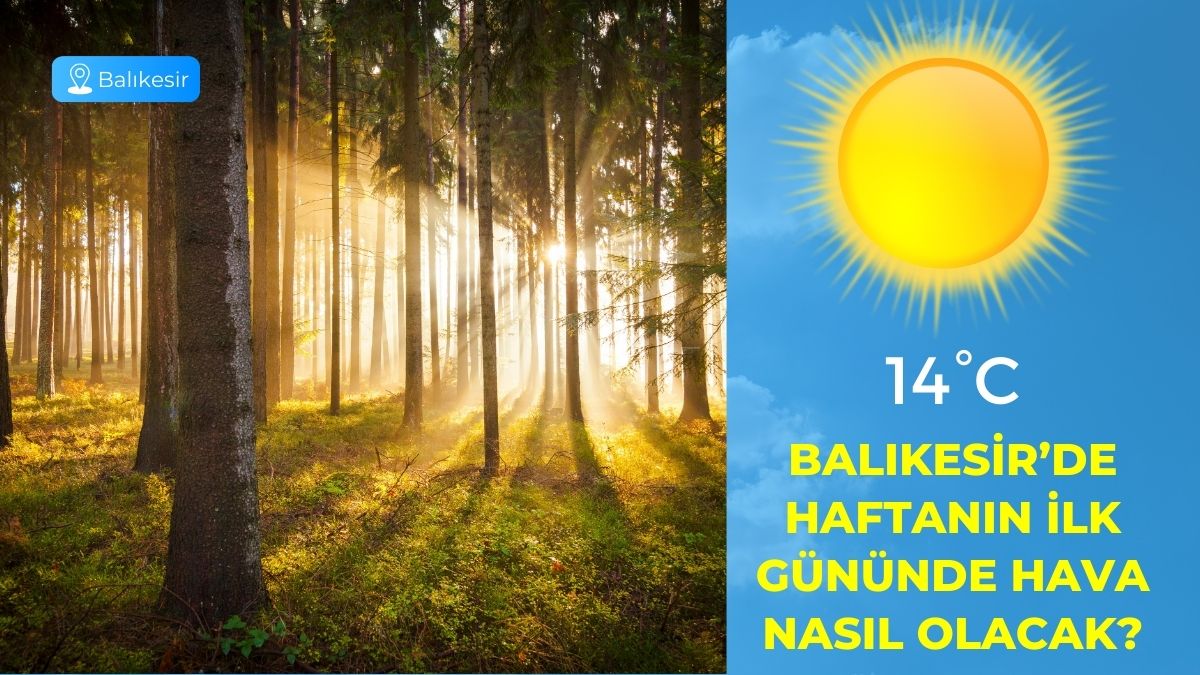 Meteoroloji Genel Müdürlüğü tarafından yayımlanan son rapora göre Balıkesir günlük