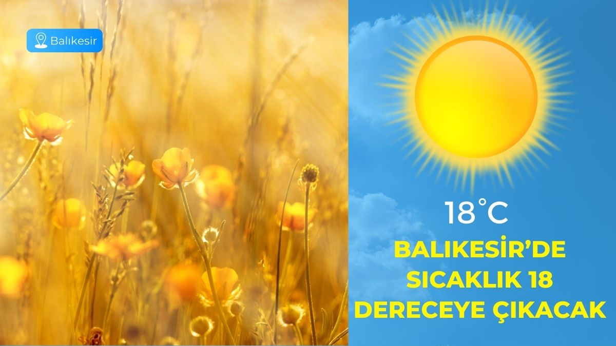 Meteoroloji Genel Müdürlüğü tarafından yayımlanan son tahminlere göre Balıkesir’de bugün