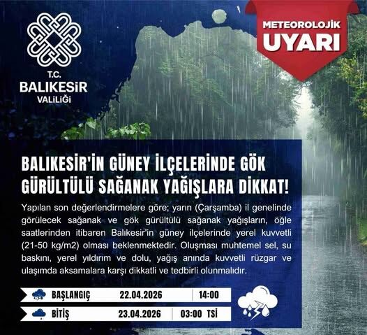 Meteoroloji ve Valilik Uyardı: Balıkesir’de Kuvvetli Yağış Geliyor, Saat Saat Kritik Uyarı 671754002 18333905944222704 8777986579746794295 n e1776777596535 - Marmara Bölge Gazetesi