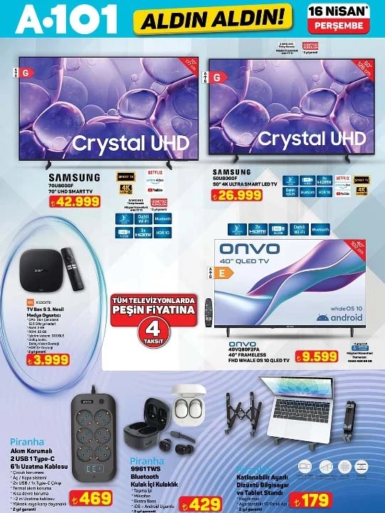 A101 Katalog Bu Hafta 16 Nisan İndirimli Ürünler Tam Liste! A101 Aldın Aldın Afişinde Elektrikli Araç, Drone, Akülü Araba ve Akıllı Mutfak Robotu Sürprizi 69d951254812f38ad161c468 - Marmara Bölge Gazetesi