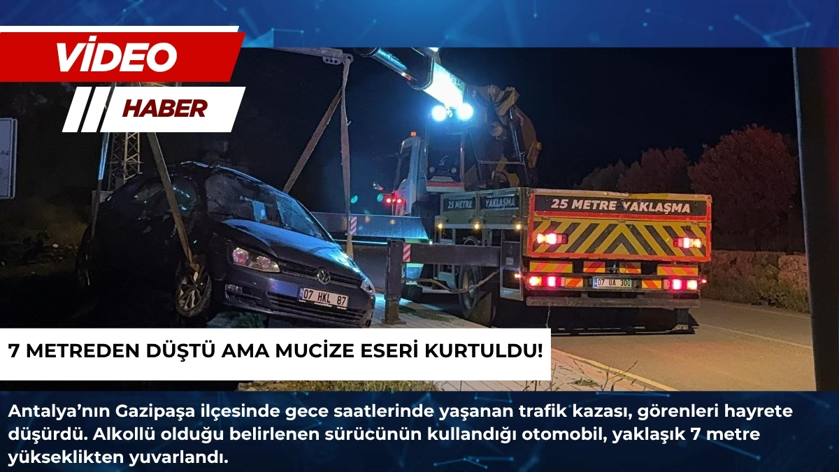 Antalya’nın Gazipaşa ilçesinde gece saatlerinde yaşanan trafik kazası, görenleri hayrete