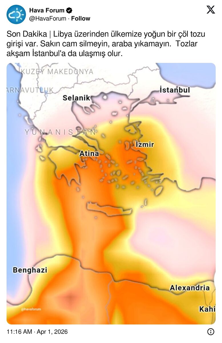 Çöl Tozu Türkiye’ye Geliyor s 9da4c0e692f698590c05f21ce854a33738174f45 - Marmara Bölge Gazetesi