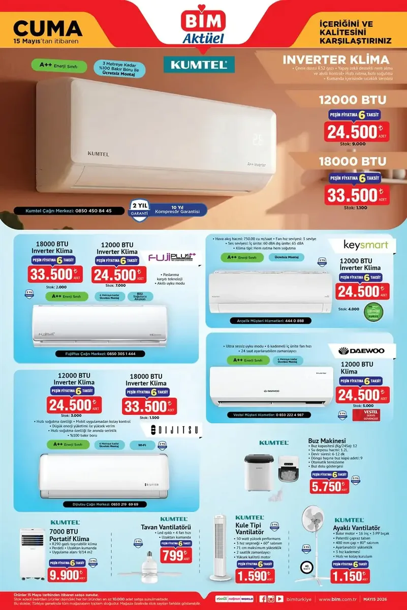 BİM KATALOGLARI 12-15 MAYIS! BİM Aktüel 15 Mayıs Cuma Aktüel Kataloğunda Hangi Ürünler Satışa Çıkacak? Buz Makinesi, Ayaklı Vantilatör, 12.000 BTU İnverter Klima, Duocam 4K Aksiyon Kamerası, Basınçlı Yıkama Makinesi, Araç İçi Süpürge... 69fe33fa9425936670983cd2 - Marmara Bölge Gazetesi