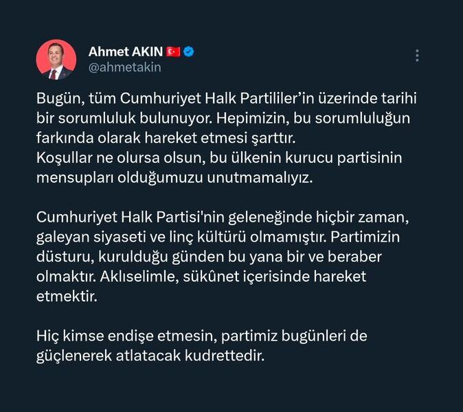 SON DAKİKA: Ahmet Akın’dan Olay Olan CHP Paylaşımı! AHMET AKIN PAYLASIM CHP 2 e1779456936122 - Marmara Bölge Gazetesi