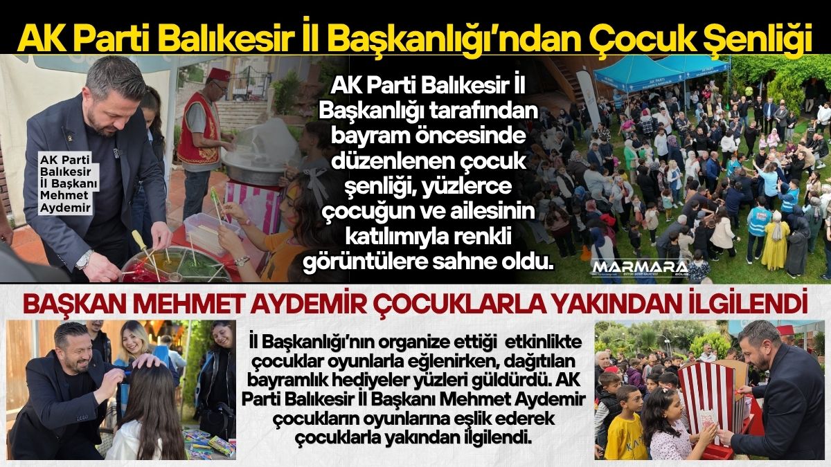 AK Parti Balıkesir İl Başkanlığı tarafından bayram öncesinde düzenlenen çocuk