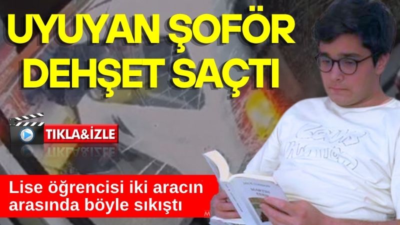 Bursa'nın Osmangazi ilçesi Atatürk Caddesi üzerinde direksiyon başında uyuyan otobüs