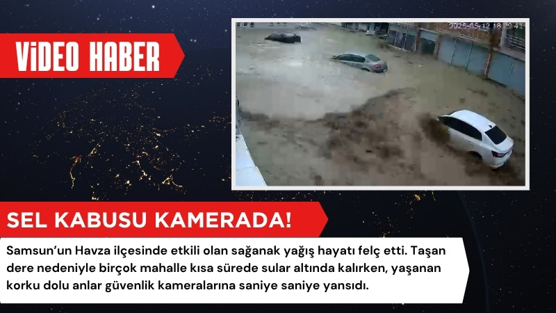 Samsun’un Havza ilçesinde etkili olan sağanak yağış hayatı felç etti.