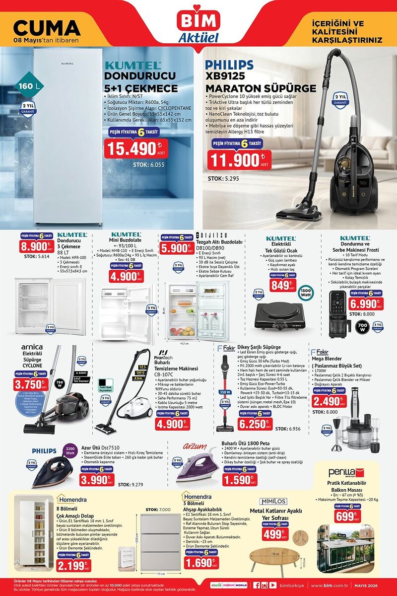8 Mayıs BİM Aktüel Ürünleri: TCL TV ve Philips Süpürge Raflarda SUPURGE - Marmara Bölge Gazetesi