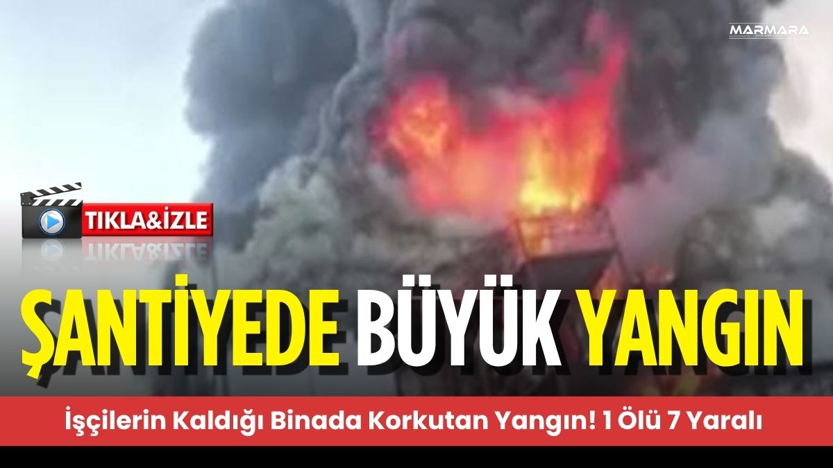 Kahramanmaraş’ta konteyner kent içerisinde bulunan 3 katlı şantiye binasında yangın