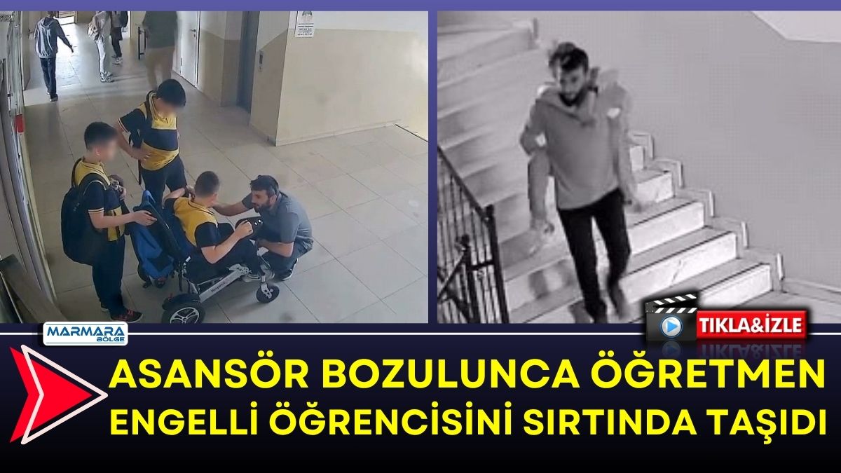 Asansörün arızalanmasıyla okulda mahsur kalan bedensel engelli öğrenciye, Müdür Yardımcısı