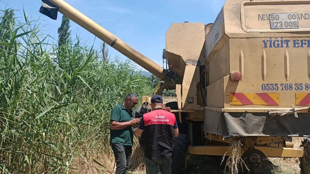 Balıkesir’in Edremit ilçesinde hububat hasadının başlamasıyla birlikte biçerdöver denetimleri de