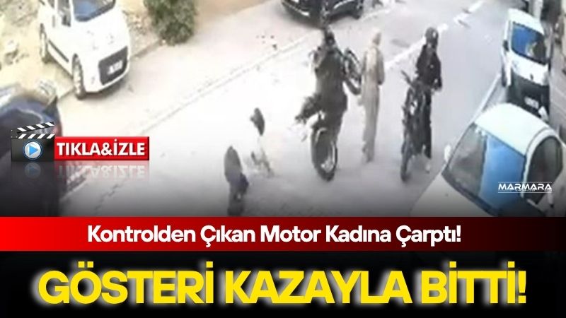 İstanbul'un Esenyurt ilçesinde bir motorlu, gaza fazla basınca ön kaldırarak
