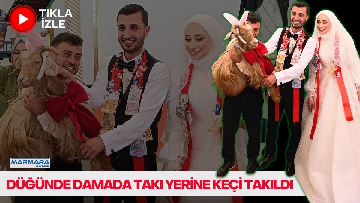 Trabzon'un Akçaabat ilçesinde düzenlenen bir düğünde takı töreni sırasında yaşanan
