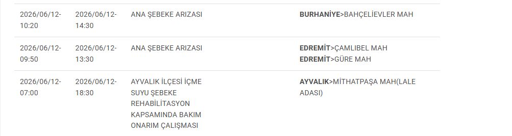 BASKİ Uyardı: Balıkesir’de Su Kesintileri Yaşanacak! İşte İlçe İlçe Kesinti Saatleri Ekran goruntusu 2026 06 12 111145 - Marmara Bölge Gazetesi