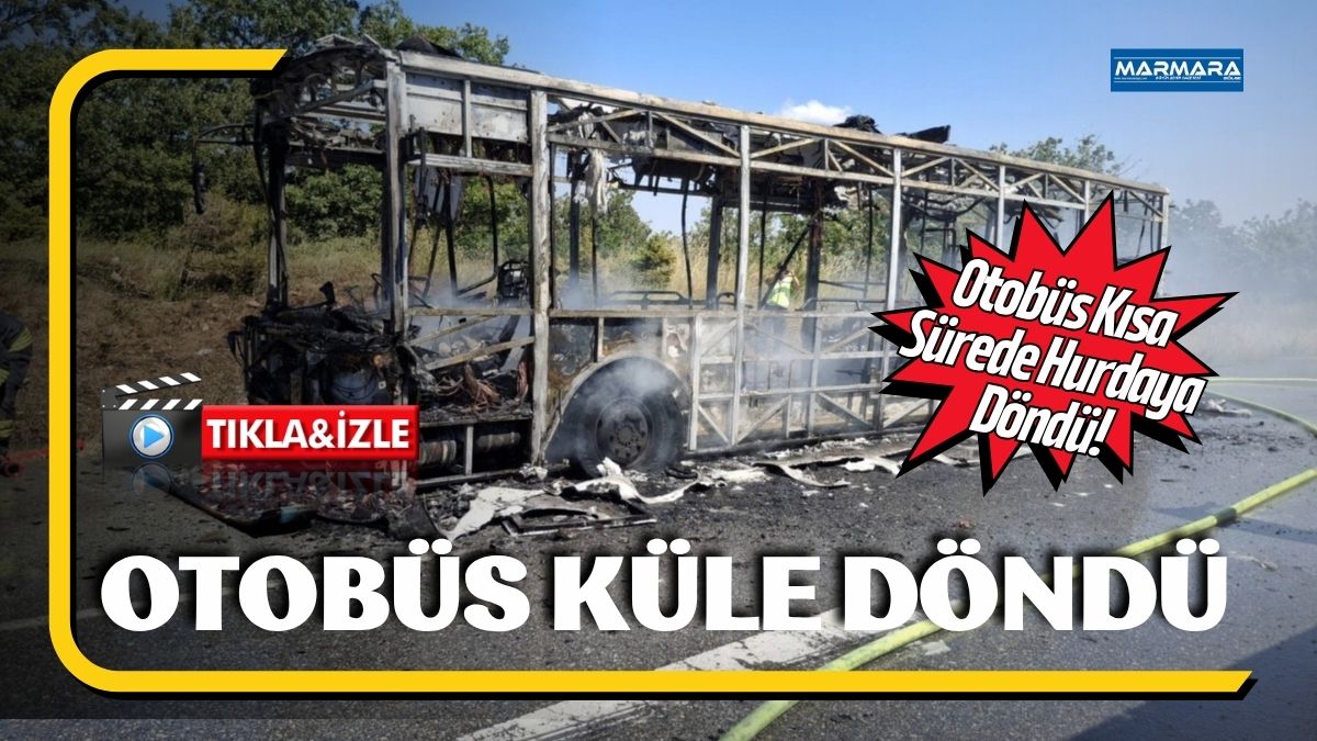 Eskişehir’de seyir halindeyken motor kısmından alev alan belediye otobüsü, Büyükşehir