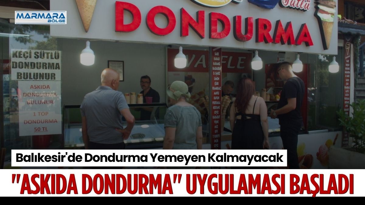 Burhaniye'de dondurma satışı yapan esnaf Adem Teslim'in üç yıl önce