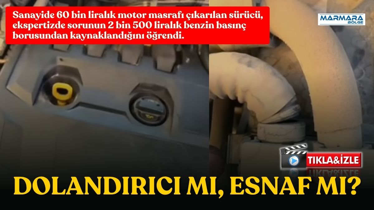 Konya’da aracından gelen ses nedeniyle sanayiye giden sürücüye, motor kapağının
